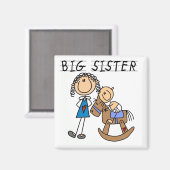 Big Sister Baby Brother T-shirts en cadeautjes Magneet (Voorkant / Achterkant)