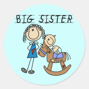 Big Sister Baby Brother T-shirts en cadeautjes Ronde Sticker