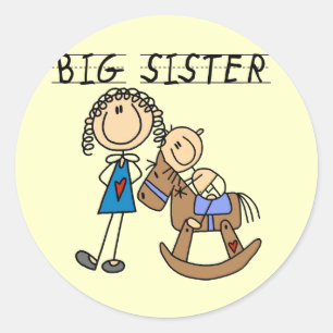 Big Sister Baby Brother T-shirts en cadeautjes Ronde Sticker