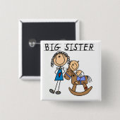 Big Sister Baby Brother T-shirts en cadeautjes Vierkante Button 5,1 Cm (Voorkant /achterkant)