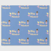 Big Sister Ballerina Sibling Blue Cadeaupapier (Vlak)