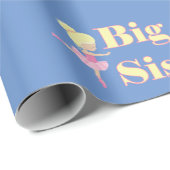 Big Sister Ballerina Sibling Blue Cadeaupapier (Rol Hoek)