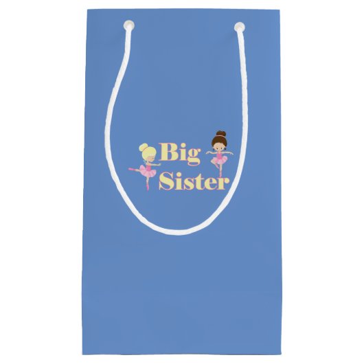 Big Sister Ballerina Sibling Blue Klein Cadeauzakje (Voorkant)