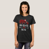 Big Sister Bear Christmas Pajama Red Plaid Buffalo T-shirt (Voorkant volledig)