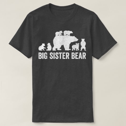 Big Sister Bear Shirts, Funny Six Cub Siblings Sis T-shirt (Design voorkant)
