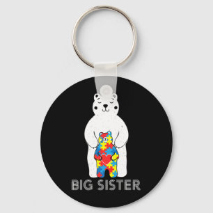 Big Sister Beer Autisme Awareness Support Mam Sleutelhanger