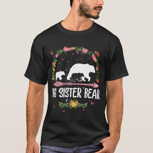Big Sister Beer Flower Matching Family Beer Moeder T-shirt (Voorkant)