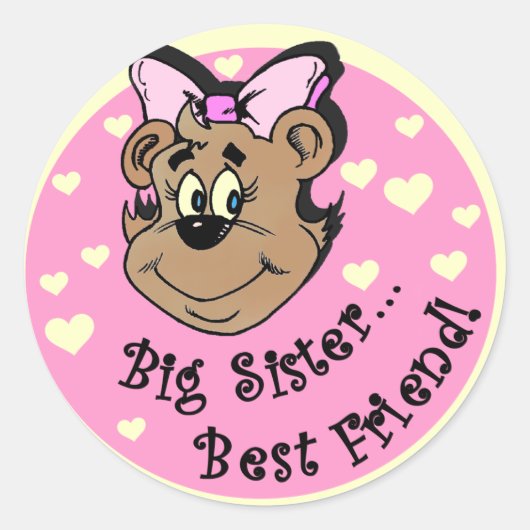 Big Sister Best Friend T shirten en Gifts Ronde Sticker (Voorkant)