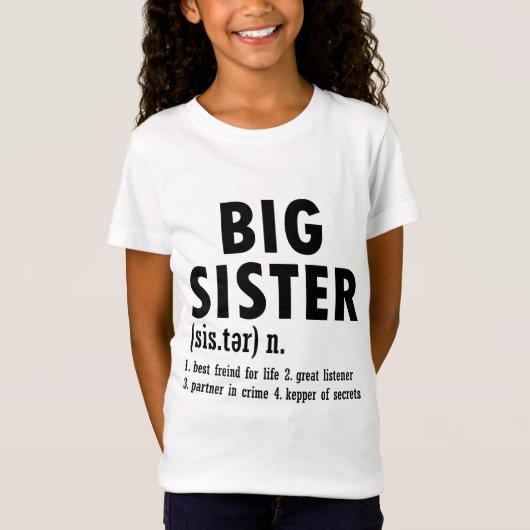 Big Sister Betekenis Big Sister Little Sister Preg T-shirt (Voorkant)