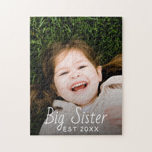Big Sister Big Brother New Sibling Geboortefoto Legpuzzel (Verticaal)