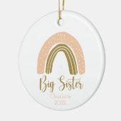 Big Sister Boho Rainbow Pink Gold gepersonaliseerd Keramisch Ornament (Links)