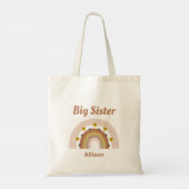 Big Sister Boho Rainbow Stippen gepersonaliseerd Tote Bag (Achterkant)