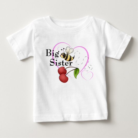 Big Sister Bumble Bee Cherry Pink Heart (Voorkant)