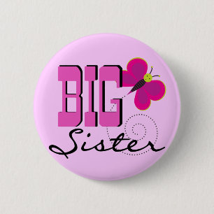 Big Sister Butterfly Tshirts en cadeaus Ronde Button 5,7 Cm