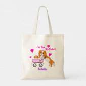Big Sister Cavalier King Charles Spaniel Naam Tote Bag (Achterkant)