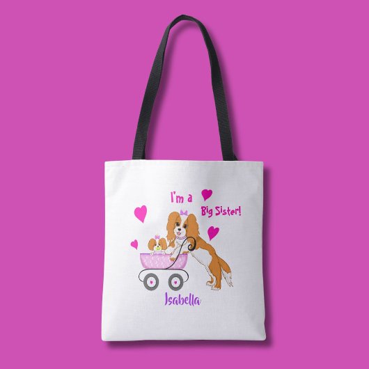 Big Sister Cavalier King Charles Spaniel Naam Tote Bag
