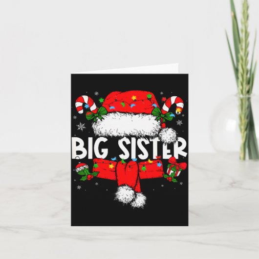 Big Sister Christmas Pajama Santa Claus Family Mat Kaart (Voorkant)
