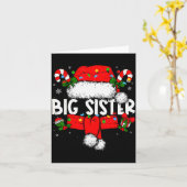Big Sister Christmas Pajama Santa Claus Family Mat Kaart (Gele Bloem)