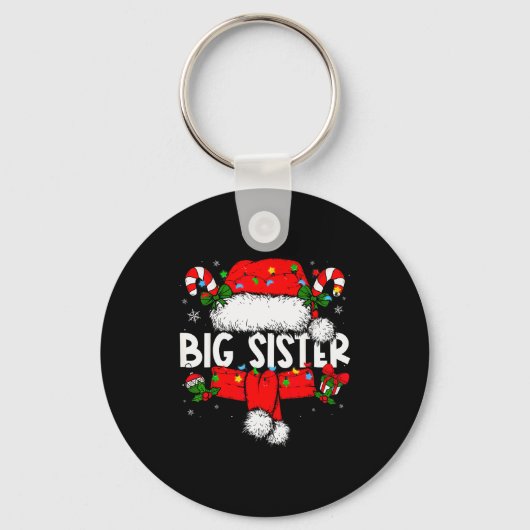 Big Sister Christmas Pajama Santa Claus Family Mat Sleutelhanger (Voorkant)
