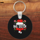 Big Sister Christmas Pajama Santa Claus Family Mat Sleutelhanger (Voorkant)