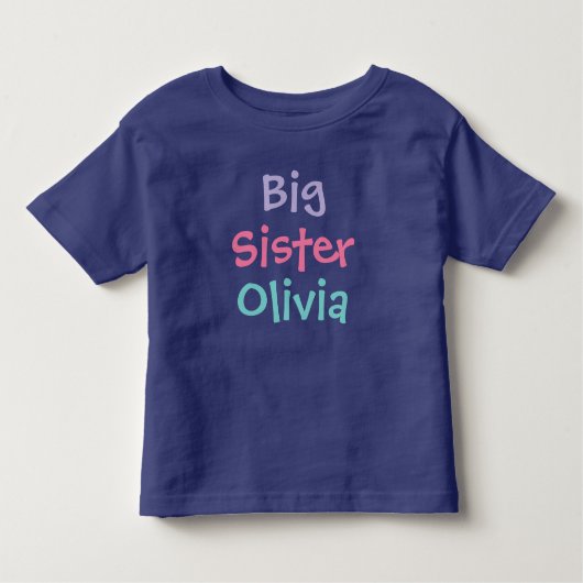 Big Sister Colorful Monogram Girl's Kinder Shirts (Voorkant)