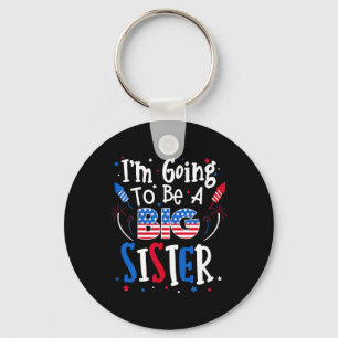 Big Sister Cute 4th of July Pregnancy Announcement Sleutelhanger