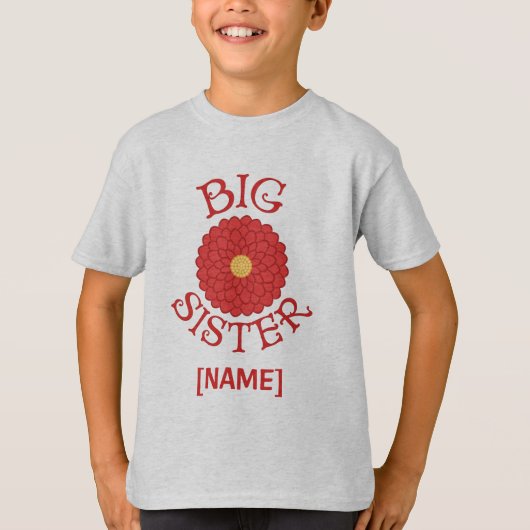 Big Sister Dahlia Flower T-shirt (Voorkant)