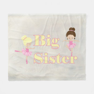 Big Sister Dancing Ballerina Fleece Deken