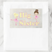 Big Sister Dancing Ballerina Sibling Rechthoekige Sticker (Tas)