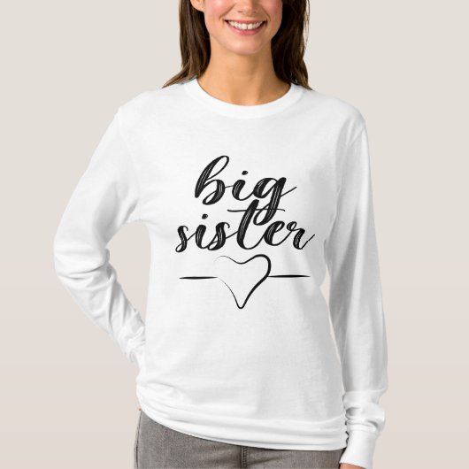 Big Sister Design Heartfelt Schattige Graphic voor T-shirt (Voorkant)