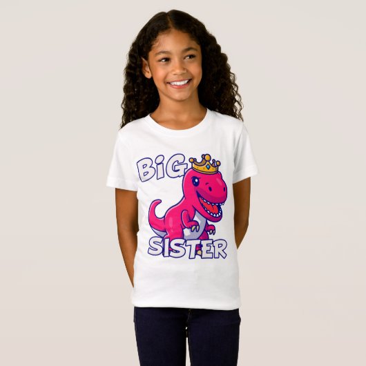 Big Sister Dinosaur T-shirt (Voorkant volledig)