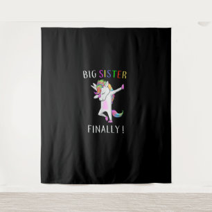 Big Sister Eindelijk Eenhoorn T-shirt Meisje Eenho Wandkleed