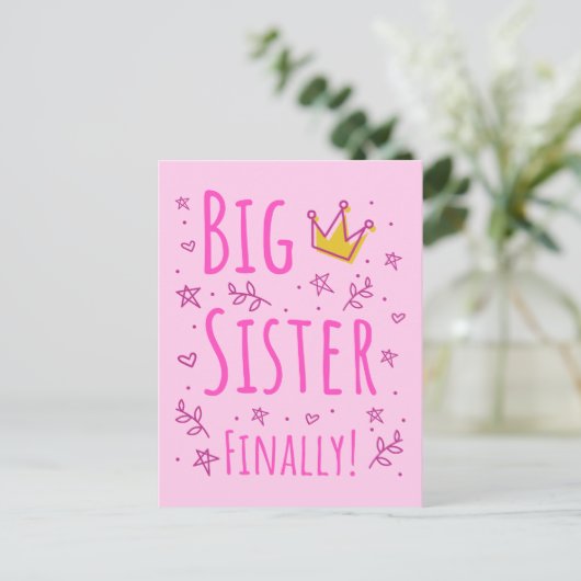 Big Sister eindelijk III Briefkaart (Staand voorkant)