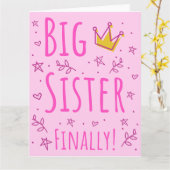 Big Sister eindelijk III Kaart (Gele Bloem)