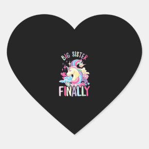 Big Sister eindelijk Unicorn Sibling Newborn voor Hart Sticker