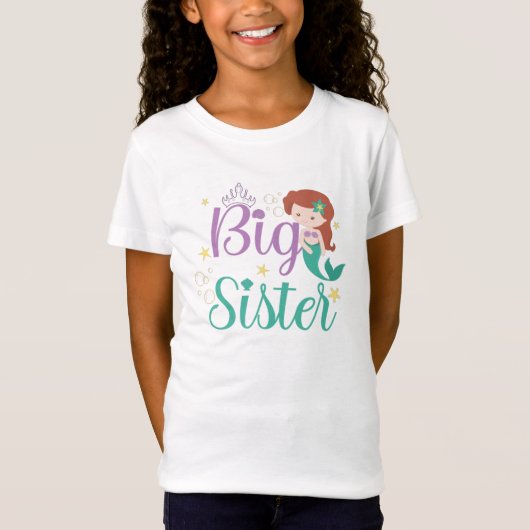 Big Sister Est 2022, Big Sister Mermaid T-shirt (Voorkant)