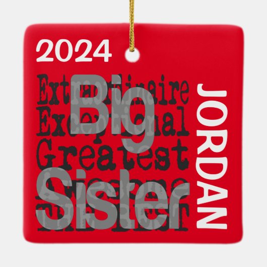 Big Sister Extraordinaire CUSTOM Keramisch Ornament (Achterkant)
