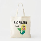 Big Sister Faux Foil Blonde Mermaid Girls Kinder Tote Bag (Voorkant)