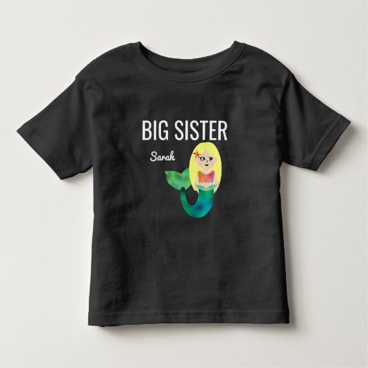 Big Sister Faux Folie Blonde Zeemeermin Meisjes Ki Kinder Shirts (Voorkant)