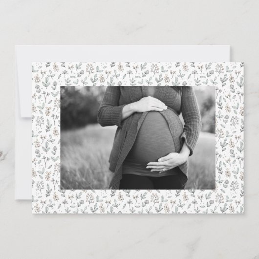 Big Sister Floral Zwangerschap Foto Aankondiging (Achterkant)