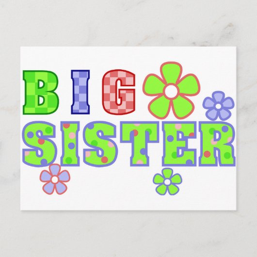 Big Sister Flowers Briefkaart (Voorkant)