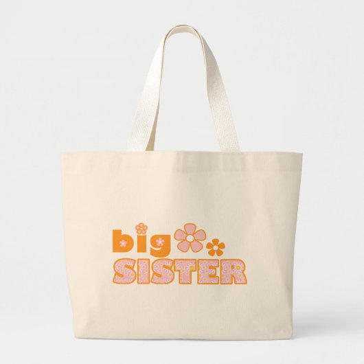 Big Sister Flowers Grote Tote Bag (Voorkant)