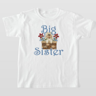 Big Sister Fluffy Pup Whimsical Dog T-shirt