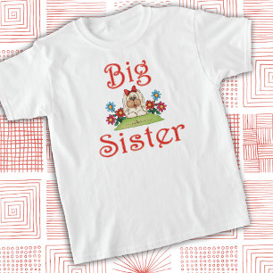 Big Sister Fluffy White Puppy Dog Whimsical T-shirt