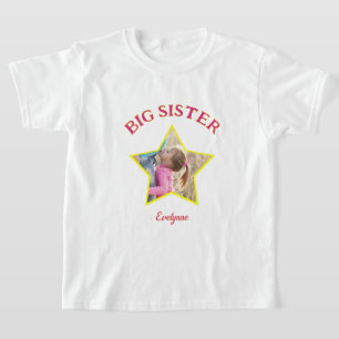 Big Sister Foto in Star Gepersonaliseerd T-shirt