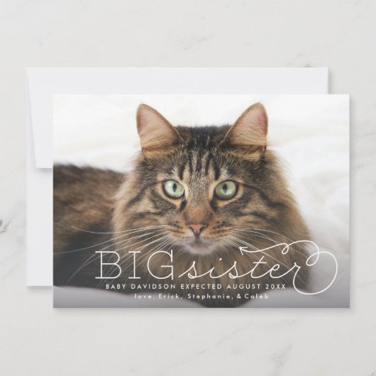 Big Sister Foto Pet Zwangerschap Aankondiging (Voorkant)