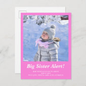 Big Sister Foto Zwangerschap Roze aankondiging (Voorkant / Achterkant)