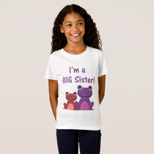 Big Sister Frog Sibling T (Paars/Roze) T-shirt (Voorkant volledig)