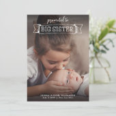 Big Sister Geboorte Aankondiging 2 Foto (Staand voorkant)