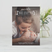 Big Sister Geboorte Aankondiging 2 Foto (Staand voorkant)